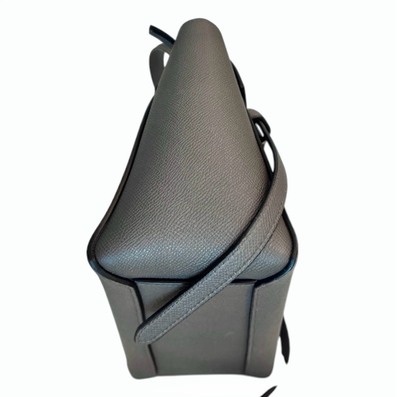 CELINE NANO BELT BAG Grained Calfskin Gray Antique Gold-Tone Metal Crossbody Bag - Picture 10 of 16